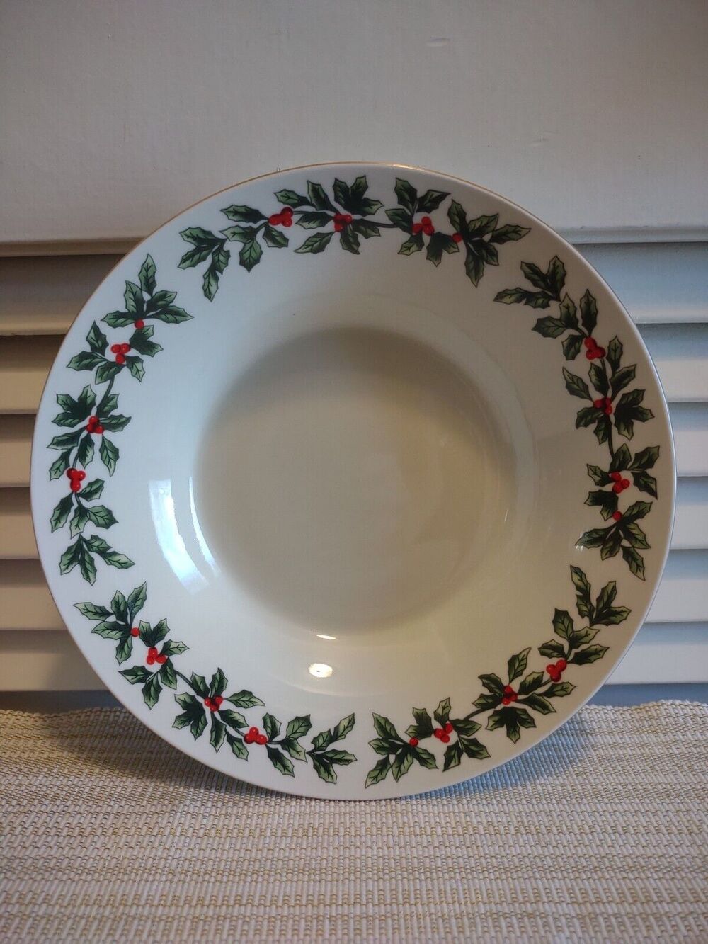 Formalities by Baum Bros Holly Collection 7 3/4" Soup Cereal Porcelain Bowl